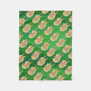 Couverture Polaire Noël Du Poulet Sur Vert