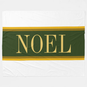 Couverture Polaire NOEL Elegant Forest Green Brown White Stripes