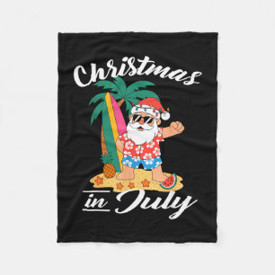 Couverture Polaire Noël en juillet drôle de père noël dabant plage