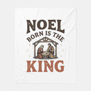 Couverture Polaire Noel est né, le roi vintage noël de la nativité