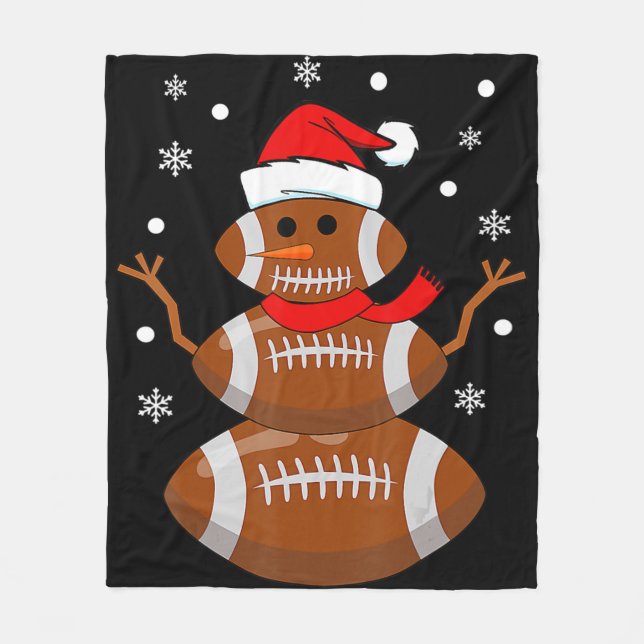 Couverture Polaire Noël Football Snowman Kids Football Noël (Devant)