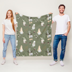 Couverture Polaire Noël Gnomes Woodland