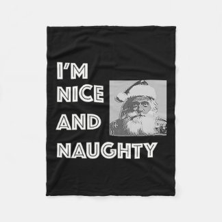 Couverture Polaire Noël Je suis Nice et coquin Liste de Noël