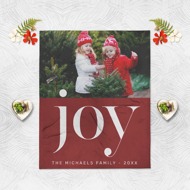 Couverture Polaire Noël Joie Rouge et Blanc photo de vacances (Créateur téléchargé)