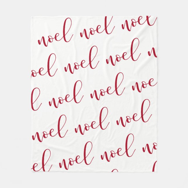 Couverture Polaire Noel manuscrit de Noël rouge et blanc de | (Devant)