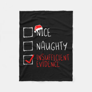 Couverture Polaire Noël Nice Naughty Preuve insuffisante drôle