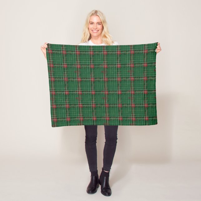 Couverture Polaire Noël Plaid Vert, Rouge, Or (En situation)
