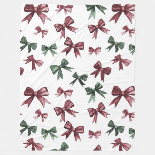 Couverture Polaire Noël Red Green Bows