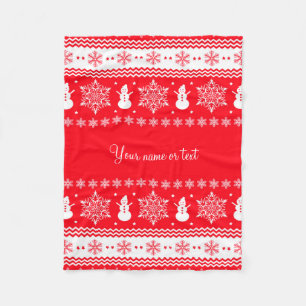 Couverture Polaire Noël rouge et blanc