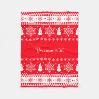 Couverture Polaire Noël rouge et blanc