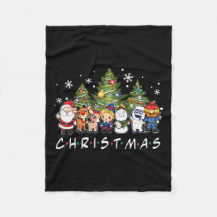 Couverture Polaire Noël Santa Rudolph Snowman Family Xma