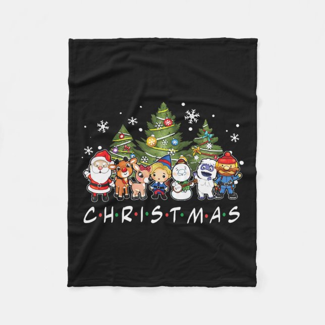 Couverture Polaire Noël Santa Rudolph Snowman Family Xma (Devant)