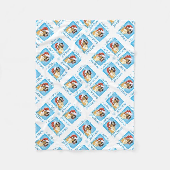 Couverture Polaire Noël St Bernard Fleece Blanket (Devant)