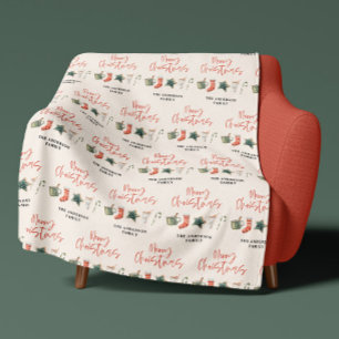 Couverture Polaire Noël traditionnel coco chaud et biscuits