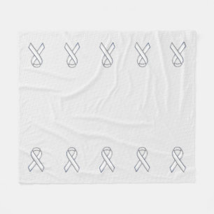 Couverture Polaire Noeud de ruban blanc