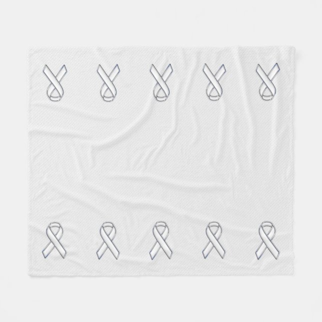 Couverture Polaire Noeud de ruban blanc (Devant (Horizontal))