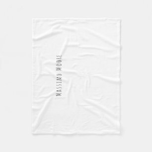 Couverture Polaire Noir Blanc Élégant Simple Formel Nom Propre