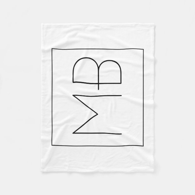 Couverture Polaire Noir & Blanc Élégant Unique Monogramme (Devant)