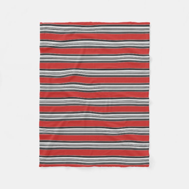 Couverture Polaire Noir Blanc Rouge Cool Motifs simples (Devant)