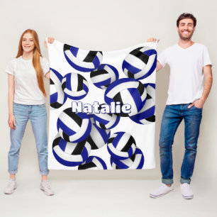 Couverture Polaire noir bleu équipe couleurs volleyballs filles sport