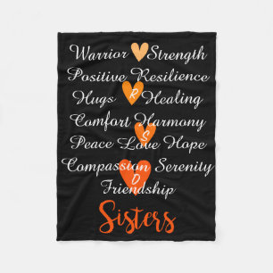 Couverture Polaire Noir couvrant d'affirmations de soeurs de RSD