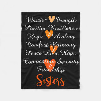 Couverture Polaire Noir couvrant d'affirmations de soeurs de RSD