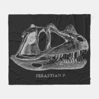 Noir de paléontologie de crâne de dinosaure de