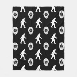 Couverture Polaire Noir et blanc de Bigfoot Sasquatch