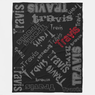 Couverture Polaire Noir, gris de charbon de bois et collage nommé