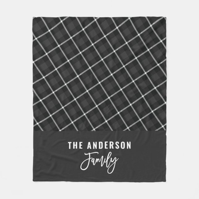 Couverture Polaire Noir gris moderne minimum rustique automne hiver (Devant)