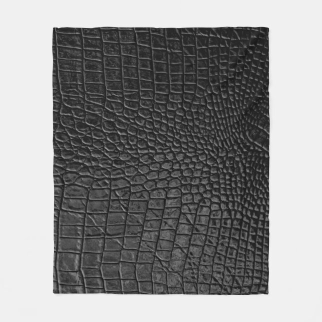 Couverture Polaire Noir lisse : Cuir Texture Élégance (Devant)
