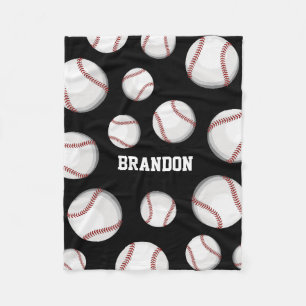 Couverture Polaire Noir nommé fait sur commande de fan de base-ball