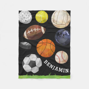 Couverture Polaire Noir nommé fait sur commande de groupe sportif