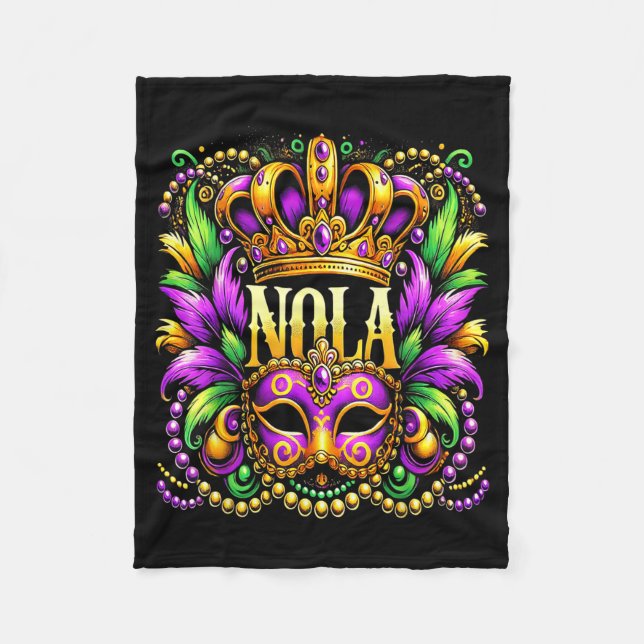 Couverture Polaire Nola New Orleans Mardi Gras 2025  (Devant)
