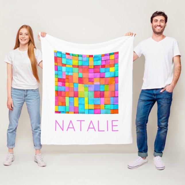 Couverture Polaire NOM D'Art Moderne Abstrait Amusant coloré (En situation)