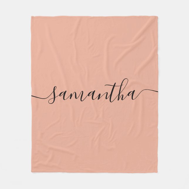 Couverture Polaire Nom de calligraphie rose pâle personnalisé (Devant)