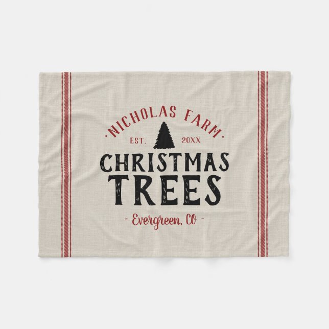 Couverture Polaire Nom de famille Arbre de Noël Ferme de stockage de  (Devant (Horizontal))