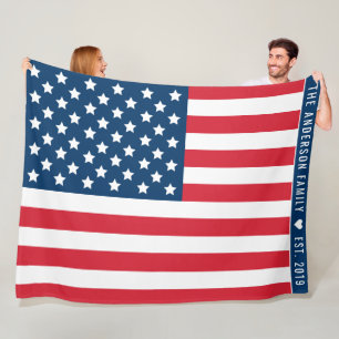 Couverture Polaire Nom de famille du drapeau américain Année d'établi