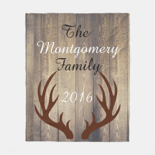 Couverture Polaire Nom de famille rustique d'andouillers de cerfs