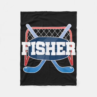 Couverture Polaire Nom de Fisher garçons hockey jouer patinoire champ