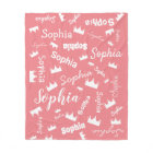 Nom de la fille Princesse Couronne rose personnali