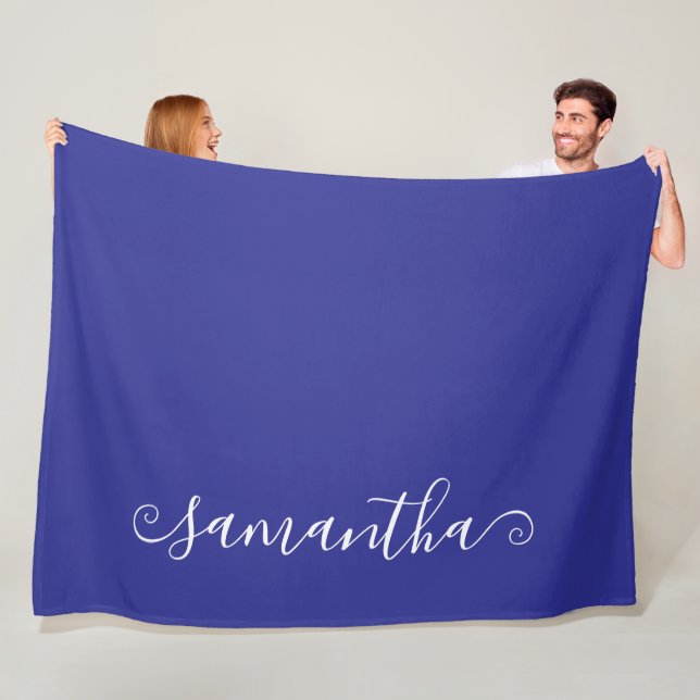Couverture Polaire Nom de la signature de lessive courte et blanche p (En situation)