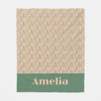 Couverture Polaire Nom de motif floral beige pastel