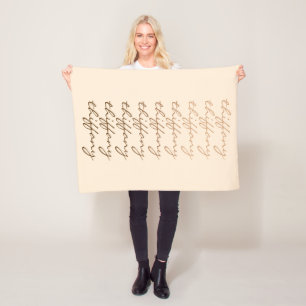 Couverture Polaire Nom de script Dégradé Beige Répétitif Nom