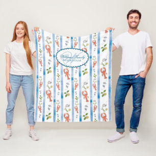 Couverture Polaire Nom du homard Monogram Nautical Beach Rental House