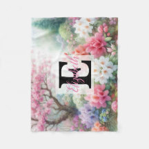 Nom du monogramme sur l'aquarelle Fleurs en pastel