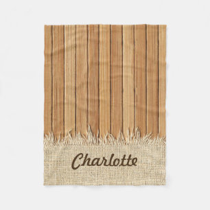 Couverture Polaire Nom en bois sans couture de coutume de motif et de