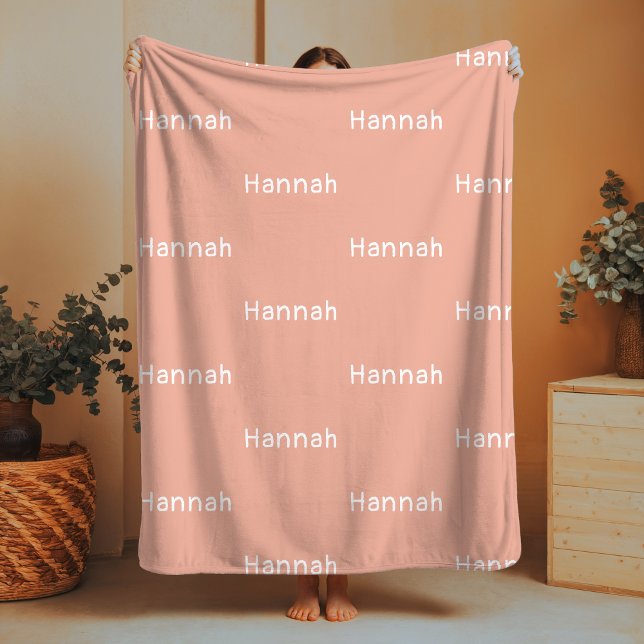 Couverture Polaire Nom Fleece Blanket Blush personnalisé bébé fille c (Créateur téléchargé)