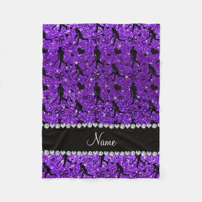 Couverture Polaire Nom indigo violet parties scintillant champ coeur  (Devant)