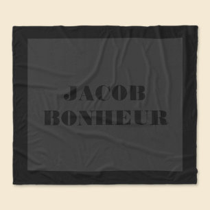 Couverture Polaire Nom moderne professionnel Gris foncé et noir